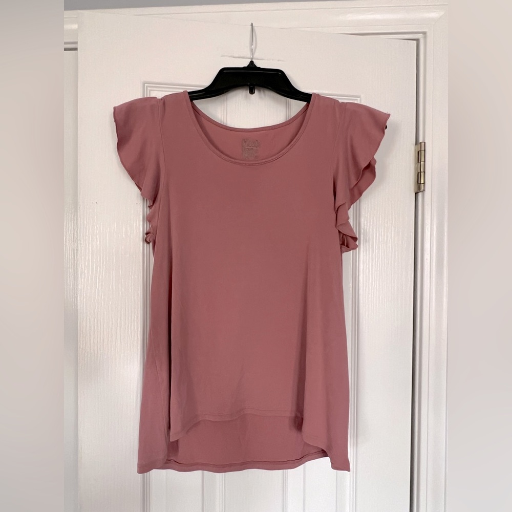 Mauve Women’s Top Ruffle Sleeves